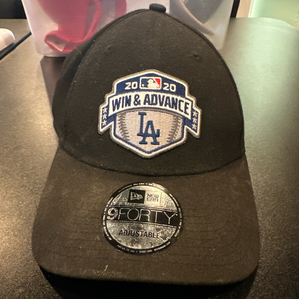 New Era Black LA Cap with Blue and Gray Patch